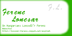 ferenc loncsar business card